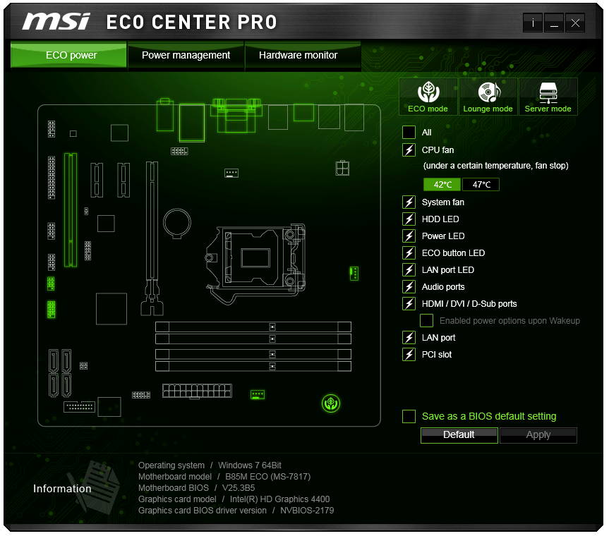 Msi eco center что это за программа